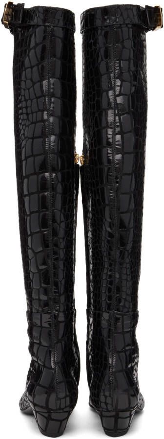 TOM FORD Black Printed Leather Boots