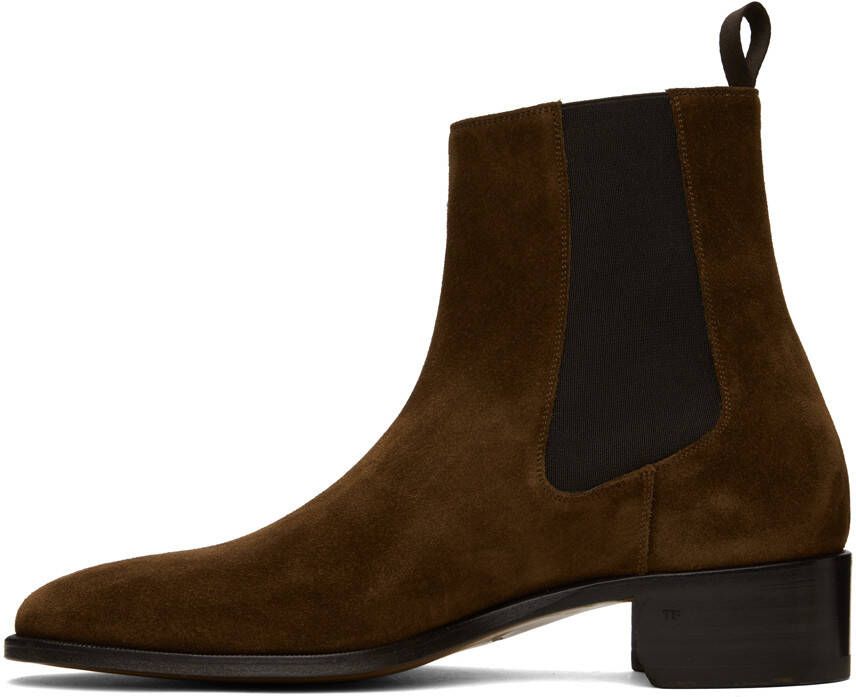 TOM FORD Brown Leather Chelsea Boots