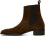 TOM FORD Brown Leather Chelsea Boots - Thumbnail 3