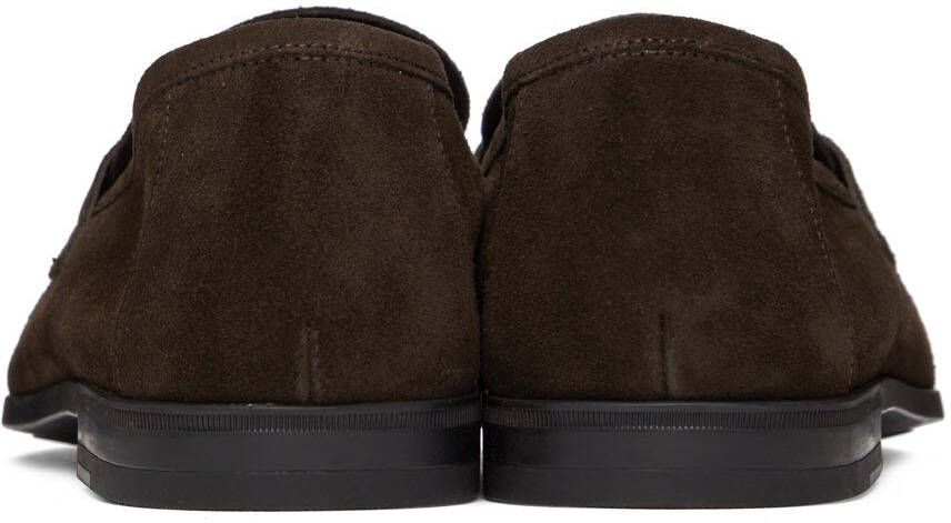 TOM FORD Brown Suede Sean Loafers