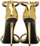 TOM FORD Gold Laminated Heeled Sandals - Thumbnail 2