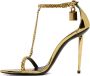 TOM FORD Gold Laminated Heeled Sandals - Thumbnail 3