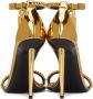 TOM FORD Gold Mirror Padlock Pointy Heeled Sandals - Thumbnail 2