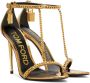 TOM FORD Gold Mirror Padlock Pointy Heeled Sandals - Thumbnail 4