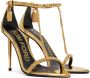 TOM FORD Gold Laminated Heeled Sandals - Thumbnail 6