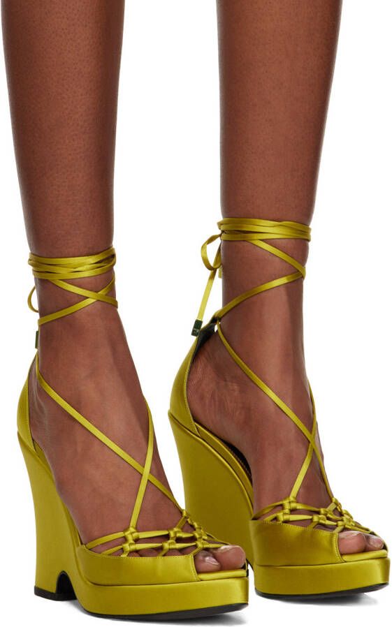 TOM FORD Green Ankle Wrap Heeled Sandals