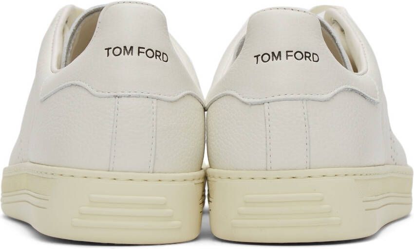 TOM FORD Off-White Grained Leather Warwick Sneakers