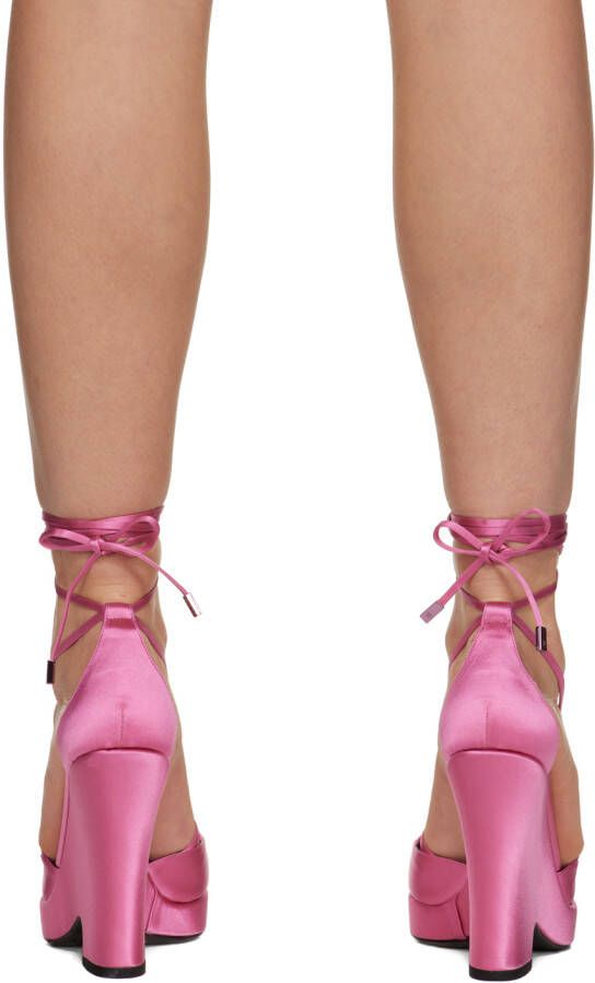 TOM FORD Pink Ankle Wrap Heeled Sandals