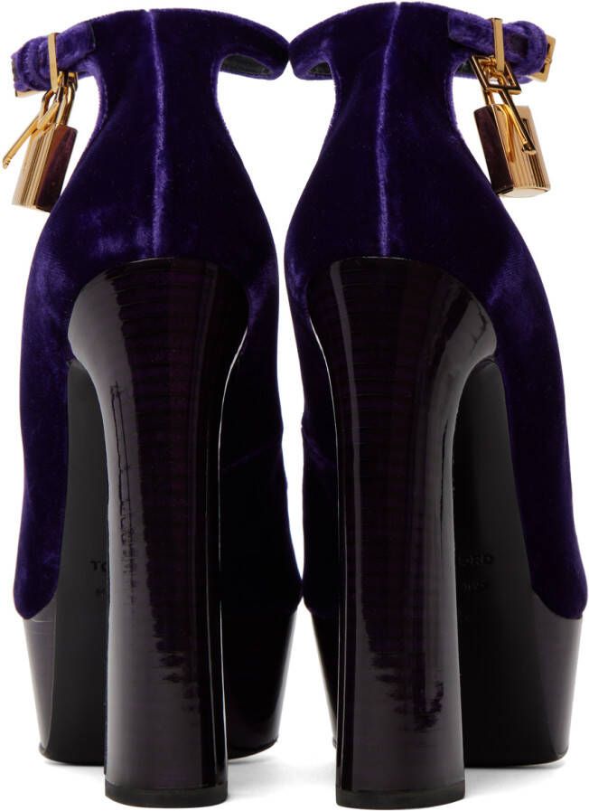 TOM FORD Purple Peep Toe Platform Heeled Sandals