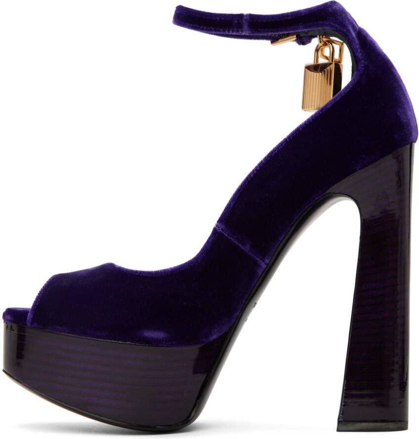 TOM FORD Purple Peep Toe Platform Heeled Sandals