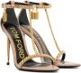 TOM FORD Taupe Padlock Pointy Naked Heeled Sandals - Thumbnail 4