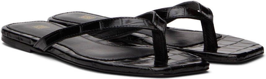 TOTEME Black Flip-Flop Flat Sandals