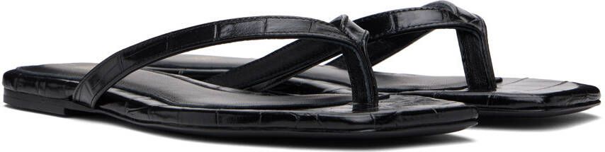 TOTEME Black 'The Flip-Flop' Flat Sandals