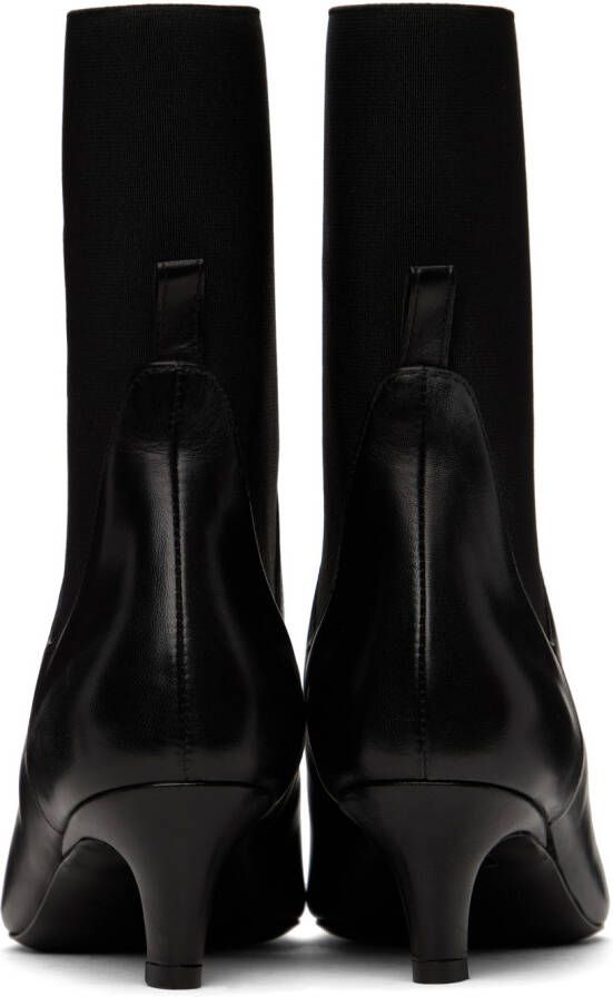 TOTEME Black 'The Mid Heel' Boots