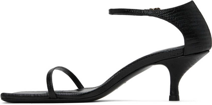 TOTEME Black 'The Strappy' Heeled Sandals