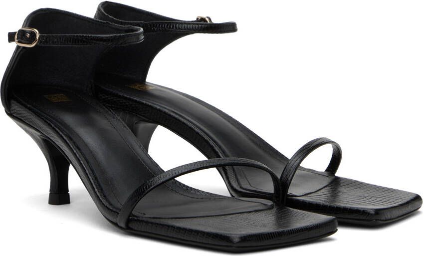 TOTEME Black 'The Strappy' Heeled Sandals
