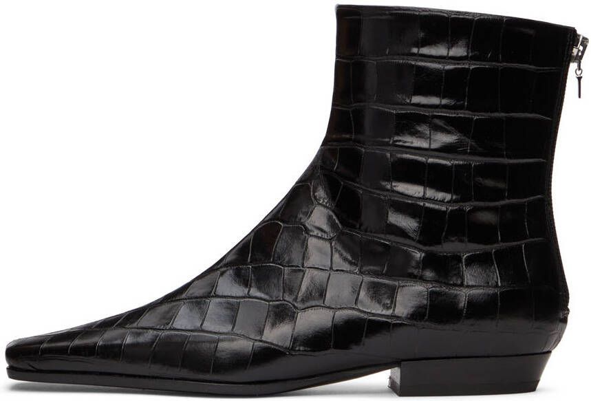 TOTEME Black Western Ankle Boots