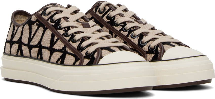 Valentino Garavani Beige & Black Totaloop Sneaker