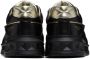 Valentino Garavani Black & Gold One Stud Low-Top Sneakers - Thumbnail 2