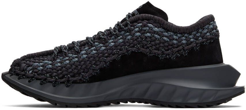 Valentino Garavani Black & Gray Crotchet Sneakers