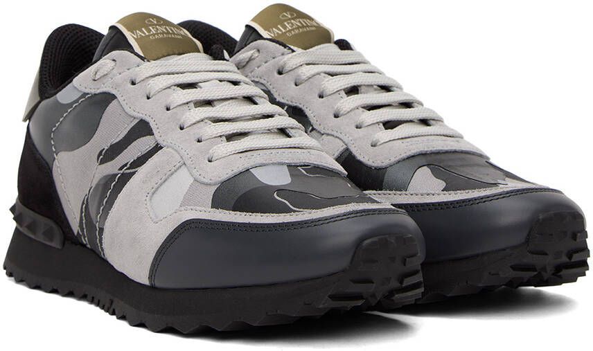 Valentino Garavani Black & Gray Rockrunner Sneakers