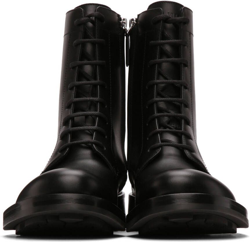 Valentino Garavani Black Calfskin Combat Boots
