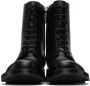 Valentino Garavani Black Calfskin Combat Boots - Thumbnail 2