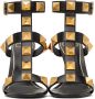 Valentino Garavani Black Calfskin Roman Stud 100 Heeled Sandals - Thumbnail 2