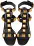 Valentino Garavani Black Calfskin Roman Stud 100 Heeled Sandals - Thumbnail 4