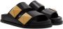 Valentino Garavani Black One Stud Flat Sandals - Thumbnail 4