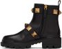 Valentino Garavani Black Roman Stud Ankle Boots - Thumbnail 3