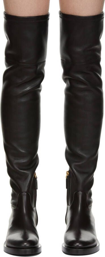 Valentino Garavani Black Roman Stud Over-The-Knee Boots