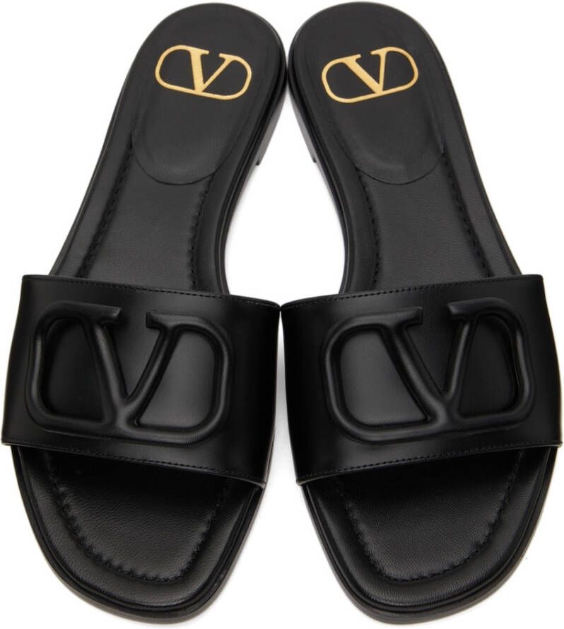 Valentino Garavani Black VLogo Sandals