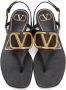 Valentino Garavani Black VLogo Signature Flat Sandals - Thumbnail 5