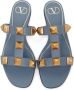 Valentino Garavani Blue Roman Stud Flat Slide Sandals - Thumbnail 5