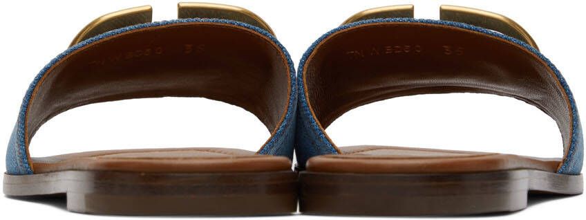 Valentino Garavani Blue VLogo Slide Sandals