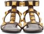 Valentino Garavani Brown Leather Roman Stud Flat Sandals - Thumbnail 2