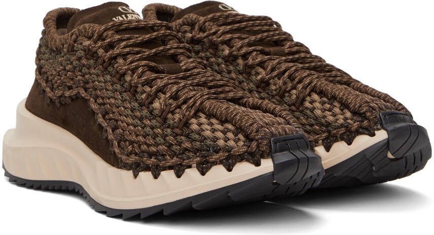 Valentino Garavani Brown Outdoor Crochet Sneakers