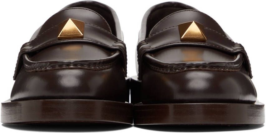 Valentino Garavani Brown Roman Stud Loafers