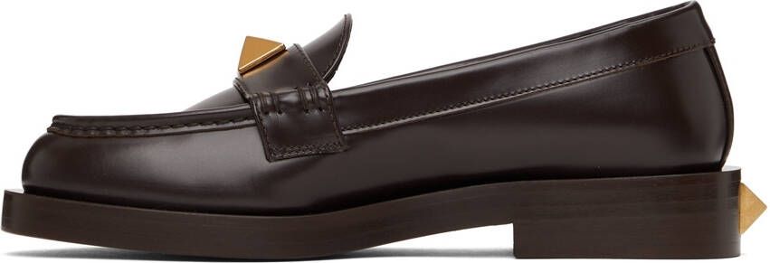 Valentino Garavani Brown Roman Stud Loafers