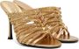 Valentino Garavani Gold Rockstud Strappy 100 Heeled Sandals - Thumbnail 4