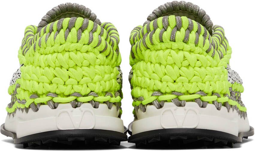 Valentino Garavani Green & Grey Crochet Sneakers