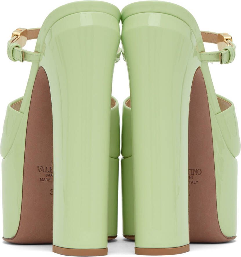 Valentino Garavani Green Tan-Go Heeled Sandals