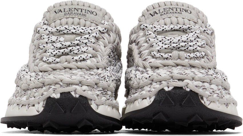 Valentino Garavani Grey Crochet Sneakers