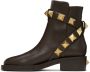 Valentino Garavani Leather Roman Stud Ankle Boots - Thumbnail 3