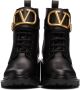 Valentino Garavani Leather VLogo Combat Boots - Thumbnail 2
