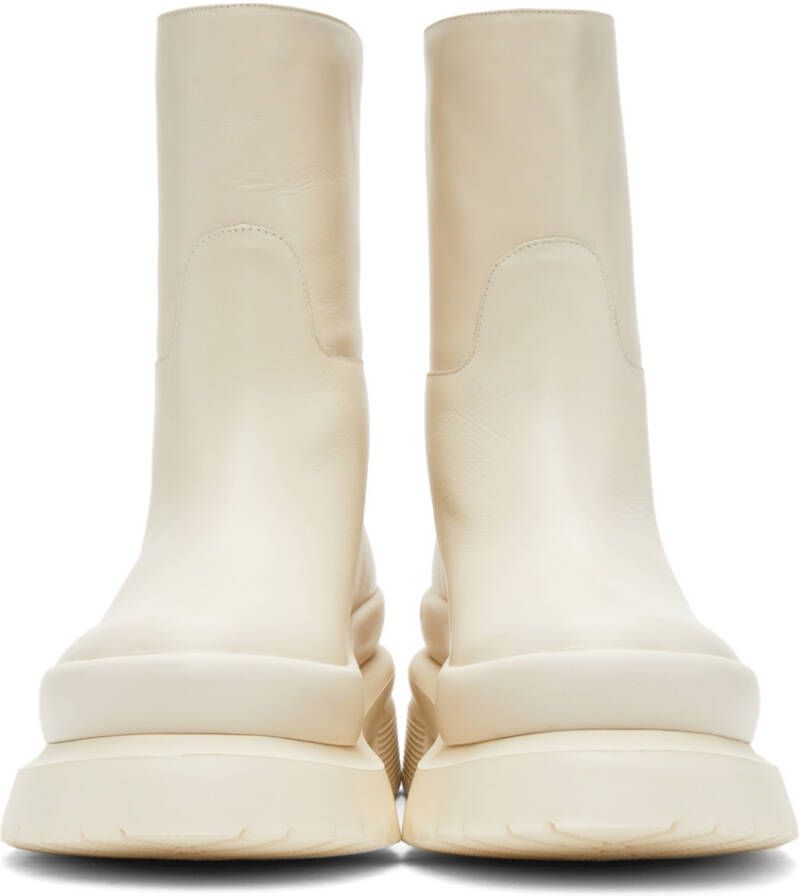 Valentino Garavani Off-White Roman Stud Ankle Boots