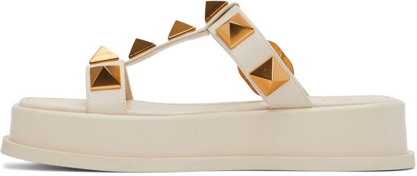 Valentino Garavani Off-White Roman Stud Platform Sandals