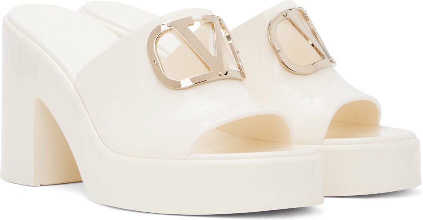 Valentino Garavani Off-White VLogo Heeled Sandals
