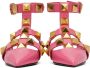 Valentino Garavani Pink Calfskin Roman Stud Ballet Flats - Thumbnail 2